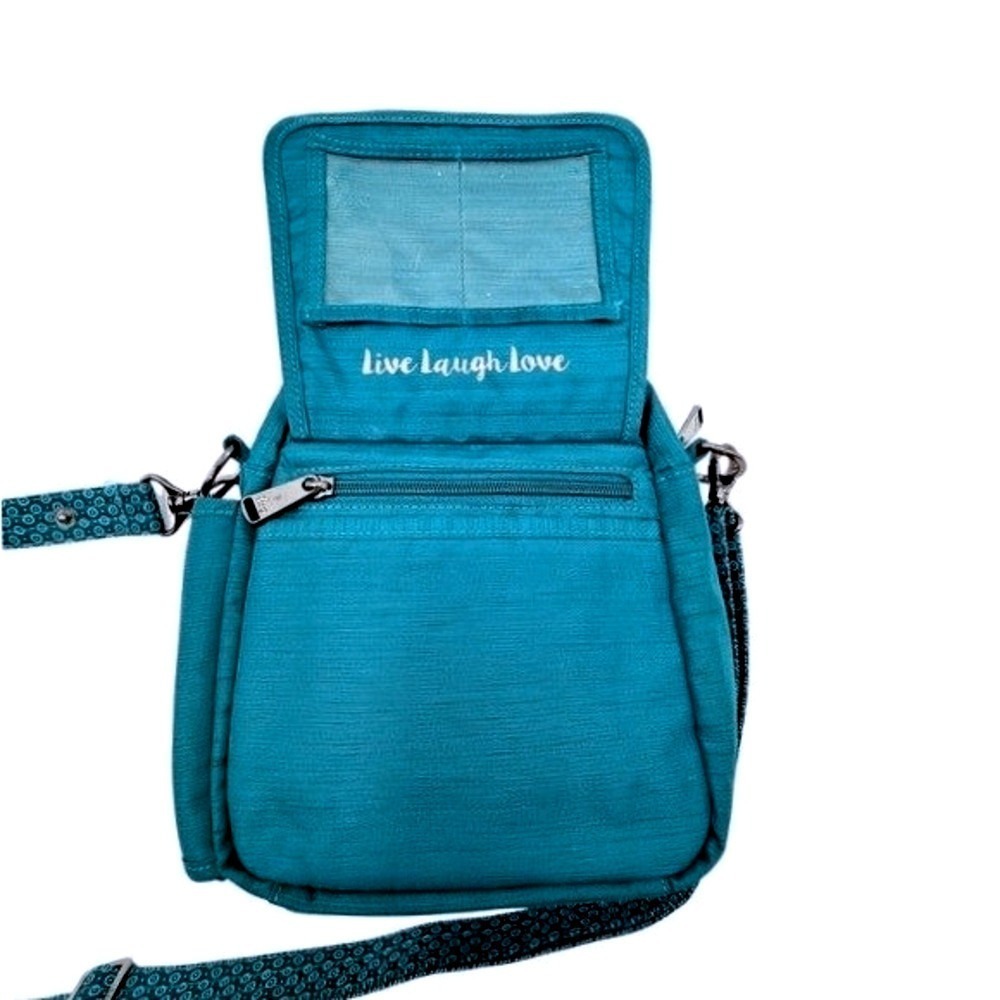 Lug Flapper SE Convertible Crossbody Bag Teal Quilted Travel Organizer Purse - Picture 4 of 11